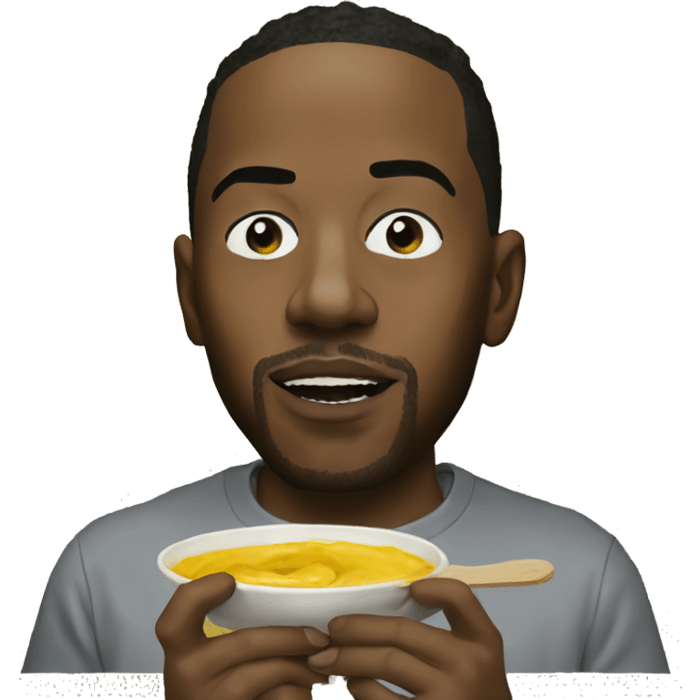 Kendrick Lamar eating mustard emoji