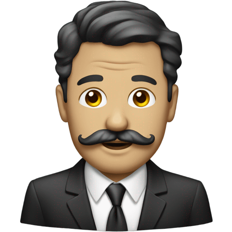 sharp dressed man with mustache going to work emoji