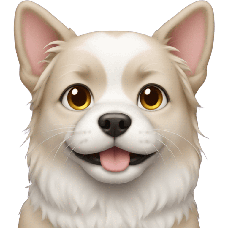 Dog in a cat emoji