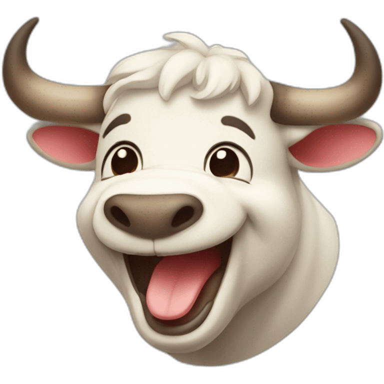 Cute Bull laughing out loud emoji