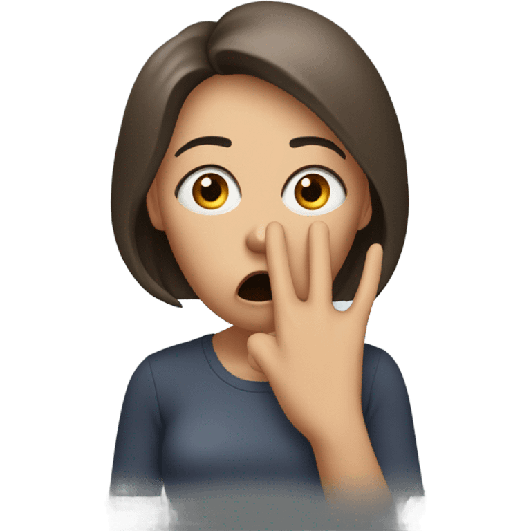 woman scared hand on mouth terrifie emoji