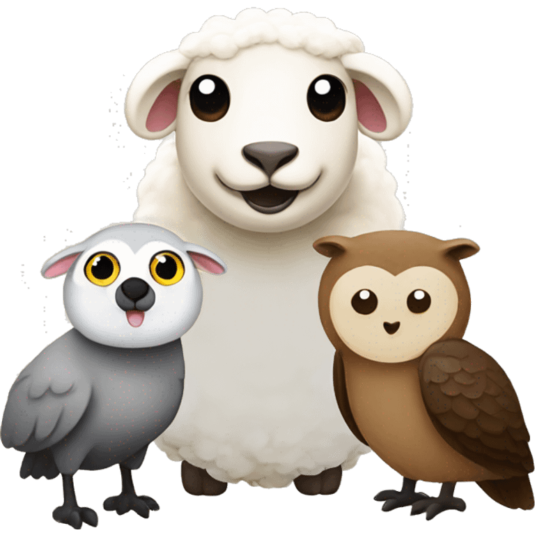 Sheep, owl, Otter emoji