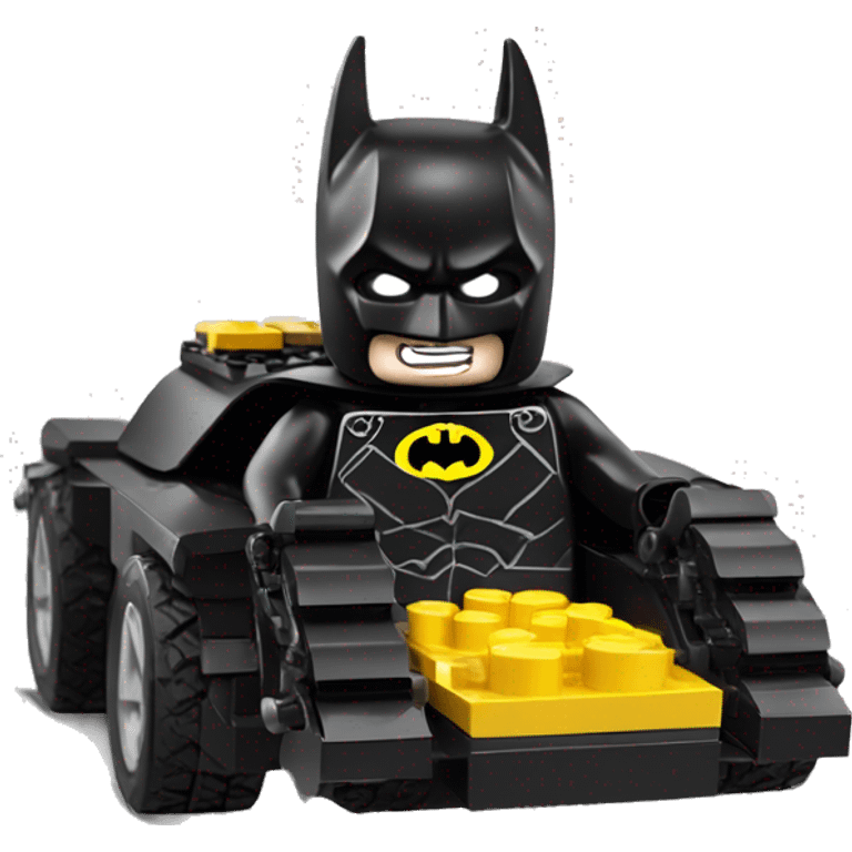 Lego batman with batmobile emoji