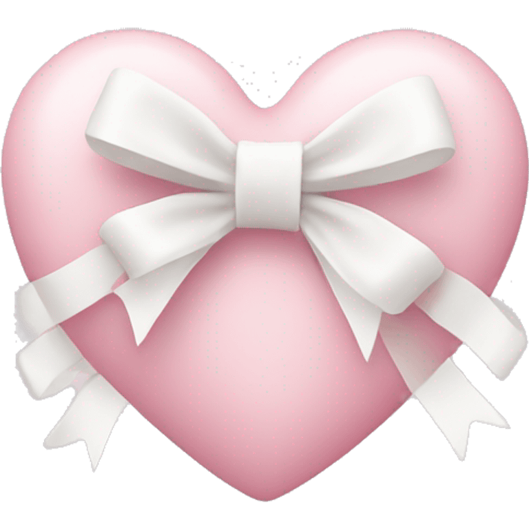 Pastel pink heart with white bow emoji