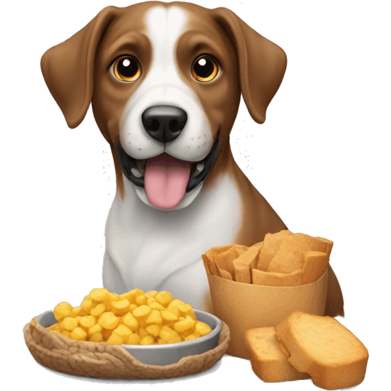 Dog with food emoji