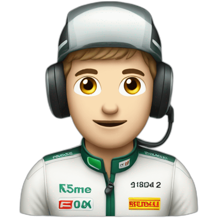 f1 car driver on a phone emoji