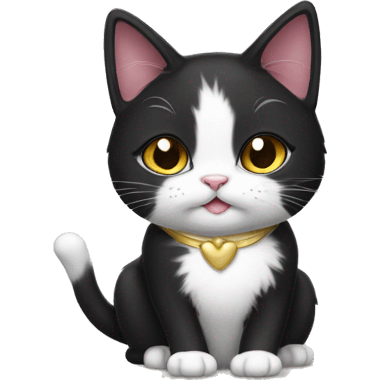 Princess tuxedo cat emoji