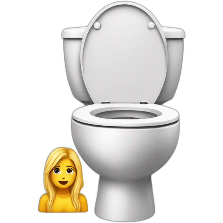 A girl dit ring on toilet emoji