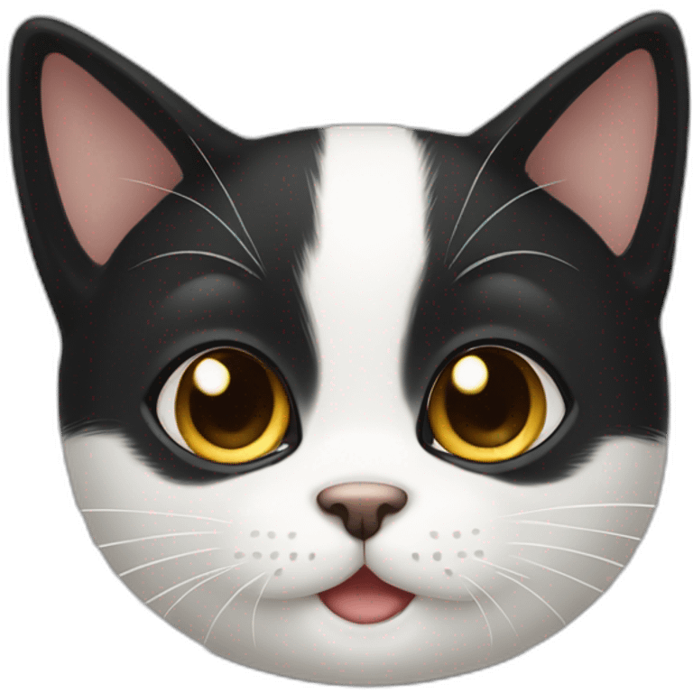 cute white and black cat emoji