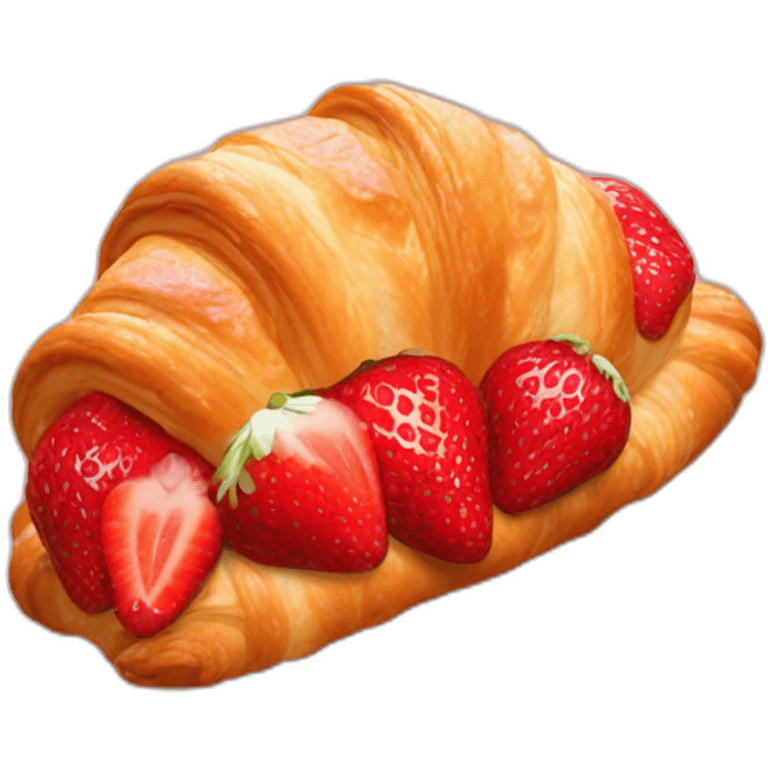 Strawberry croissant  emoji