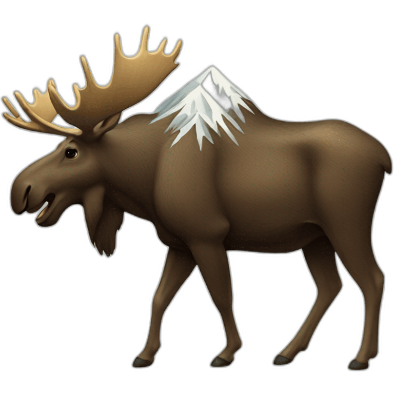 Moose and mountain emoji