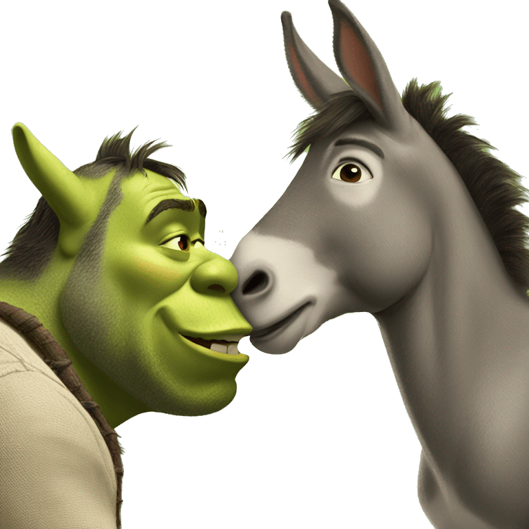 Shrek kissing donkey  emoji