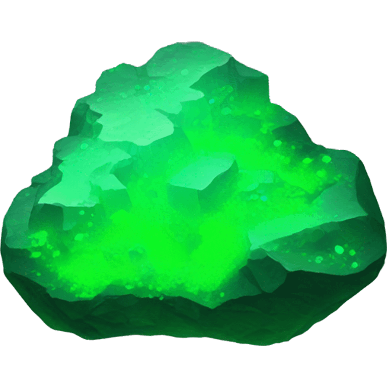 fluorescent green uranium-rock emoji