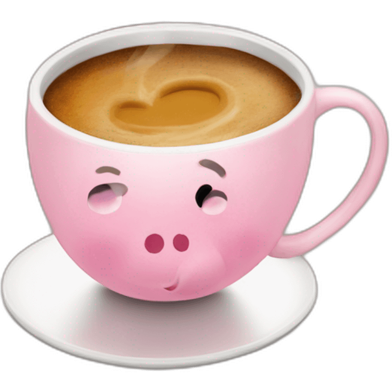 Peppa pig avec un café emoji