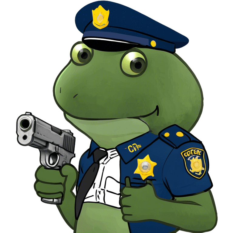 holding a gun, wearing a cop outfit emoji