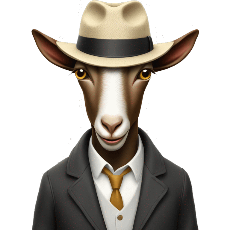 Goat wearing a fedora smoking a cigar  emoji