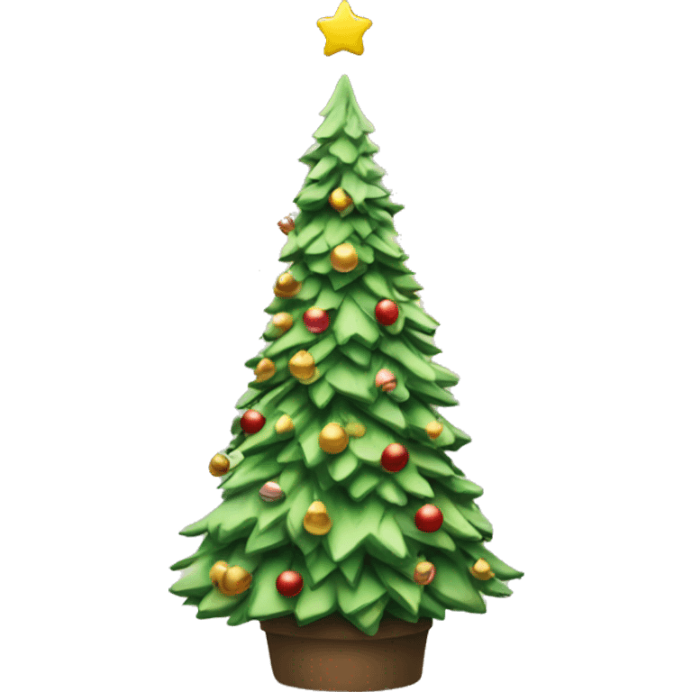 christmas tree in snowy scene emoji