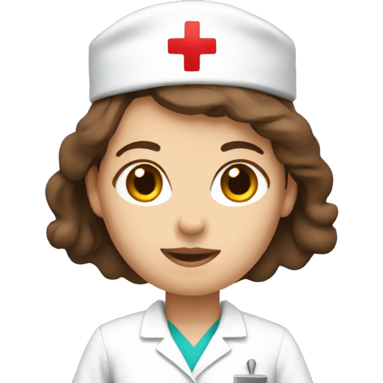 Brown hair nurse emoji