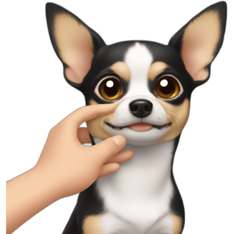 chihuahua being petted emoji