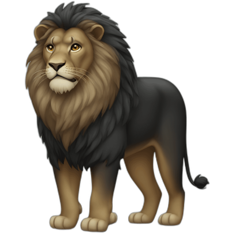 Fat black lion emoji