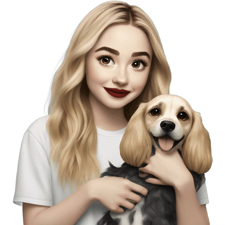 Sabrina carpenter with a dog emoji