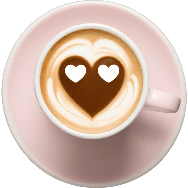  pale pink coffee mug heart shaped latte art cappuccino emoji