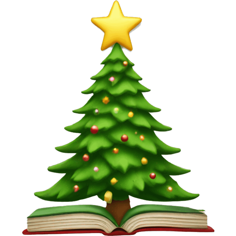 Christmas tree and book emoji