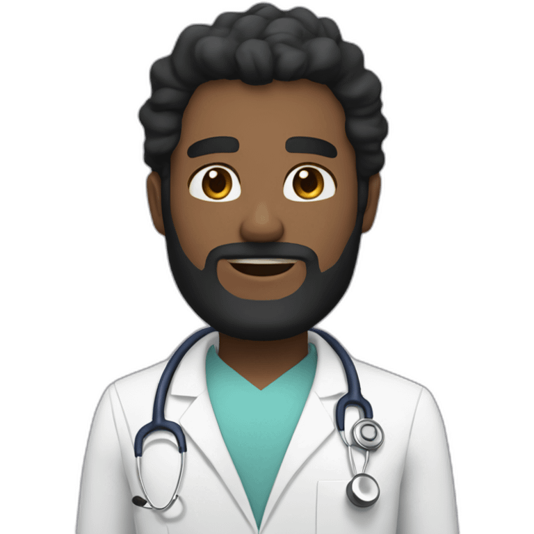 black bearded white skin Aesthetic doctor saying hello emoji