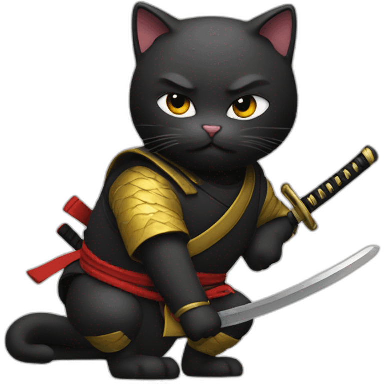 Cat ninja katana emoji