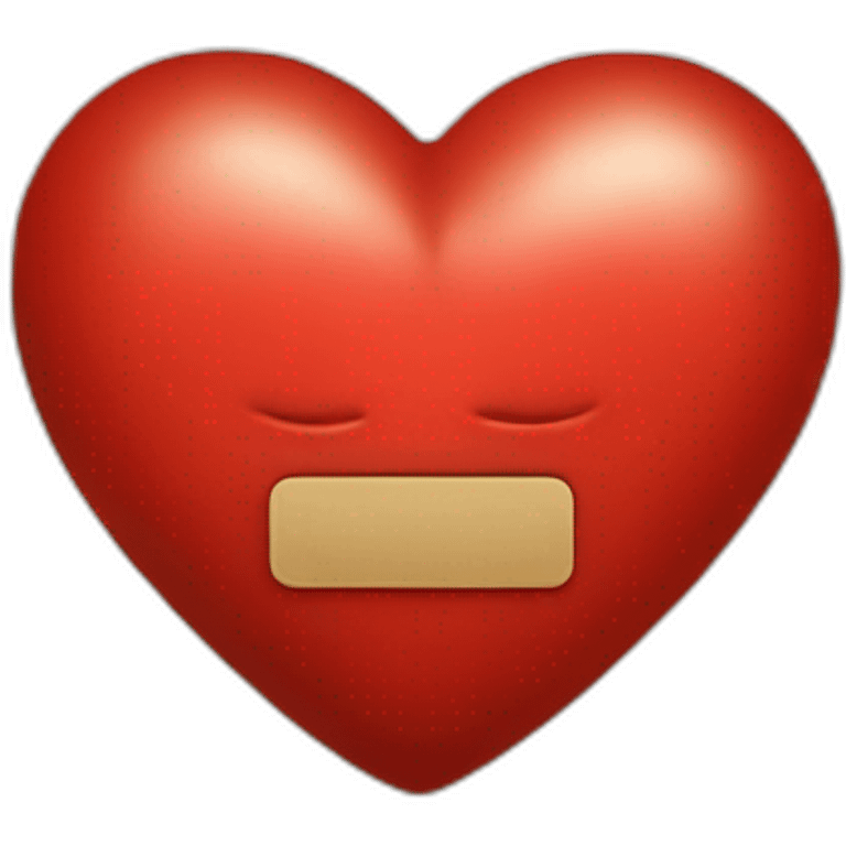 A red heart with the letter i written on it  emoji