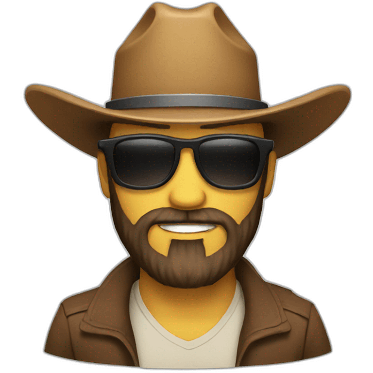 bearded man with cowboy hat and sunglasses emoji