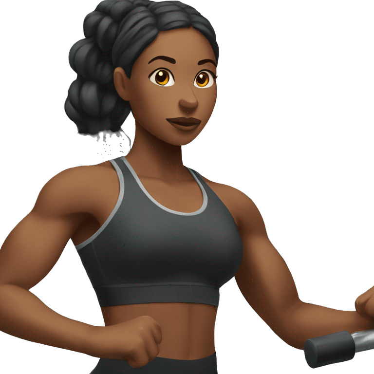 Black woman working out emoji