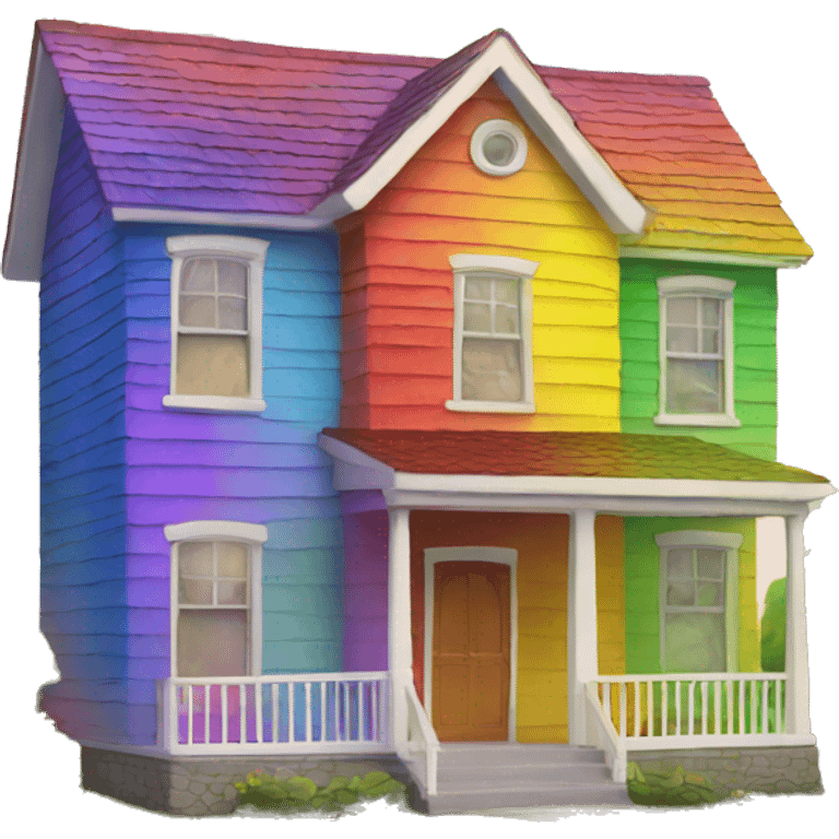 rainbow house  emoji