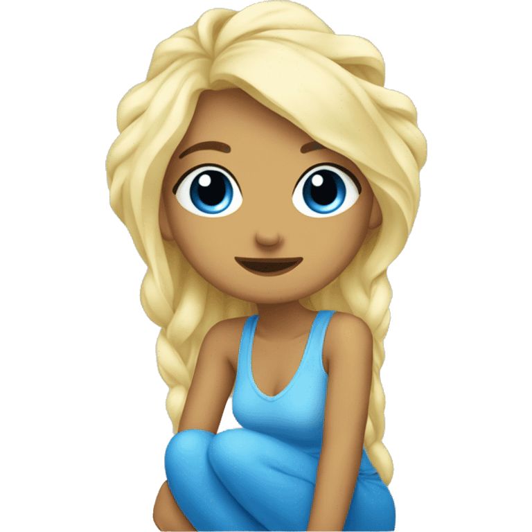 Paytas meditating blue beautiful girl blonde emoji