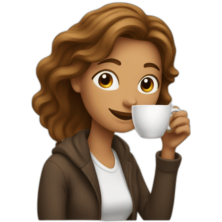 Relaxed woman drinking coffee emoji