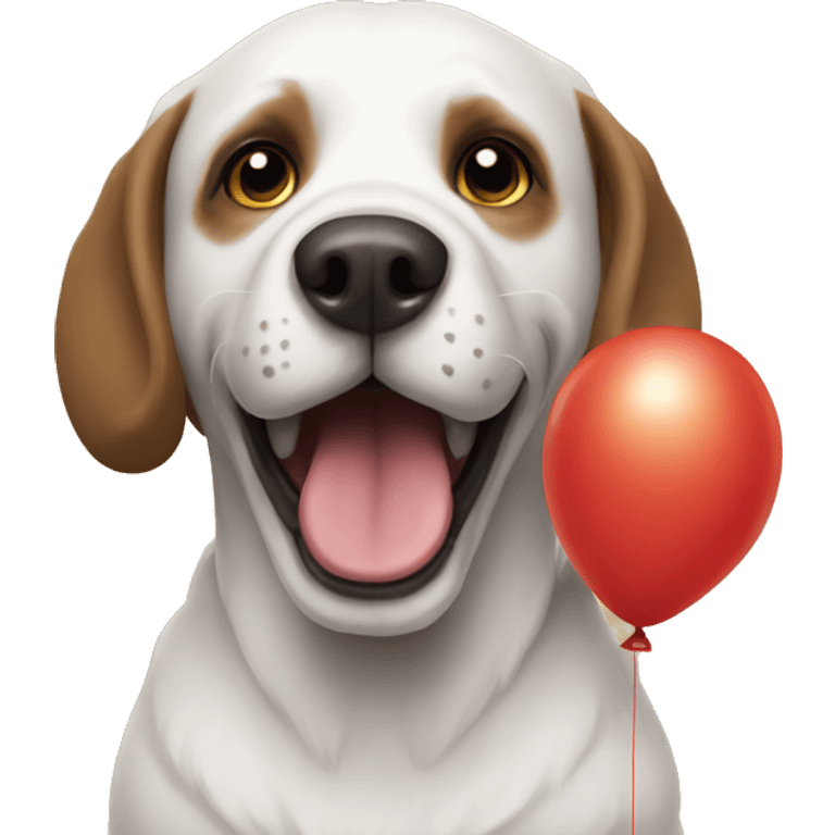 Dog with baloon emoji