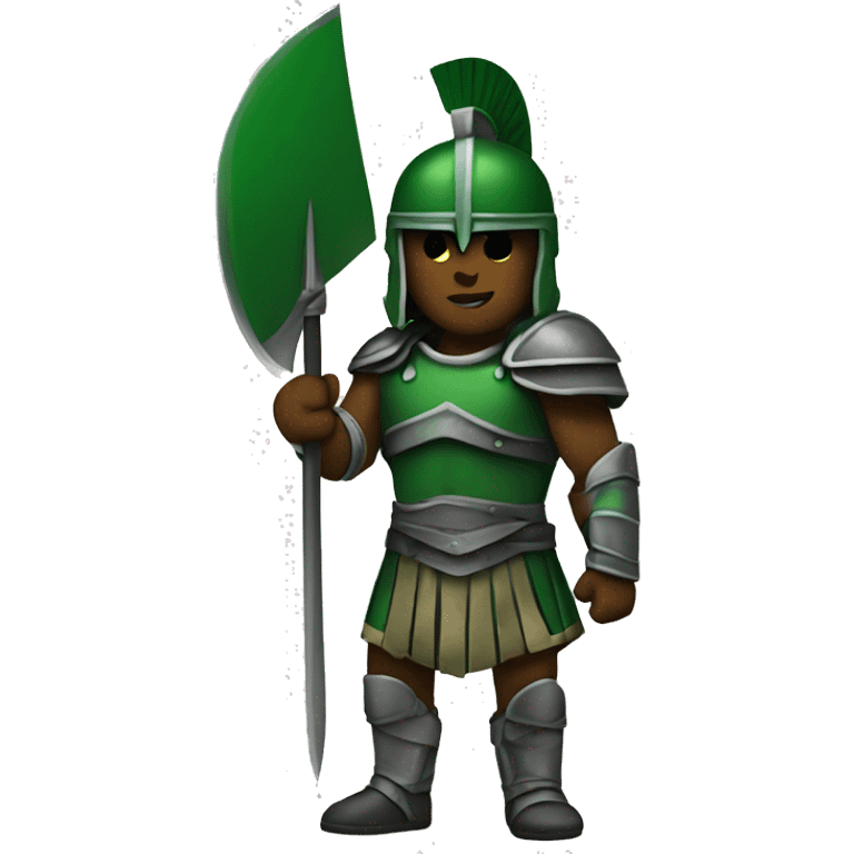 Green spartan warrior black  emoji