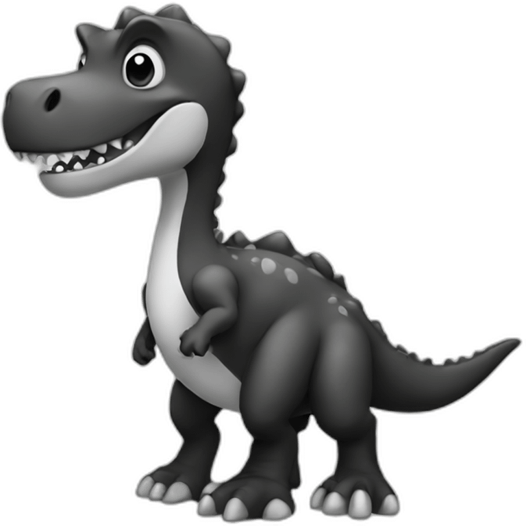 Black and white dino emoji