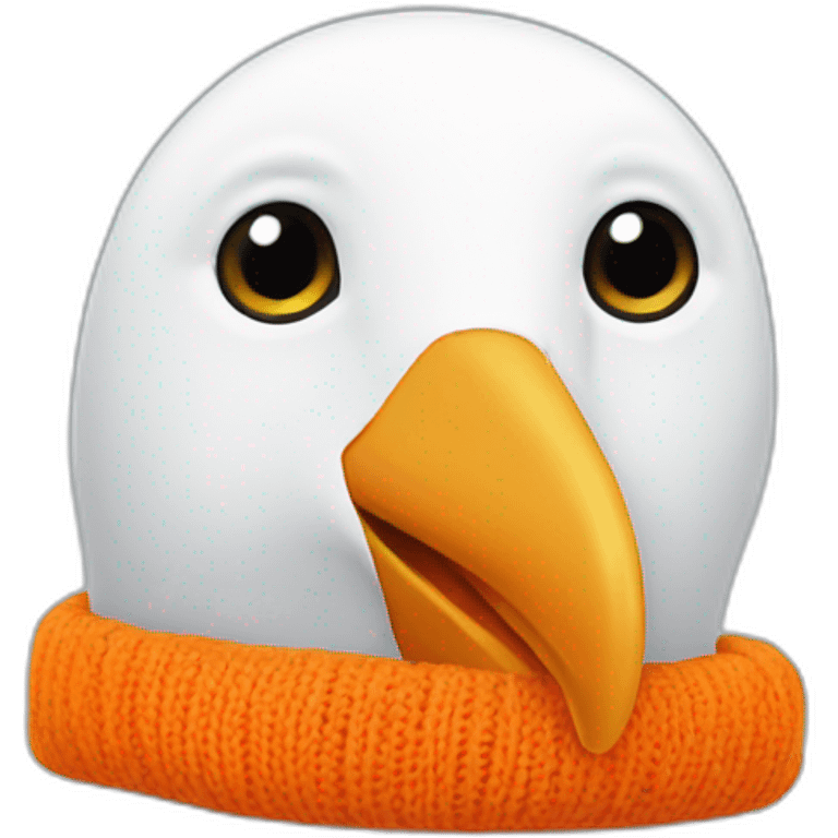 seagull in orange beanie emoji