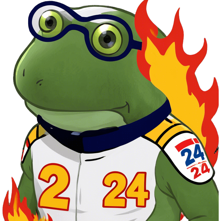 NASCAR race car number 24 with flames on the paint  emoji