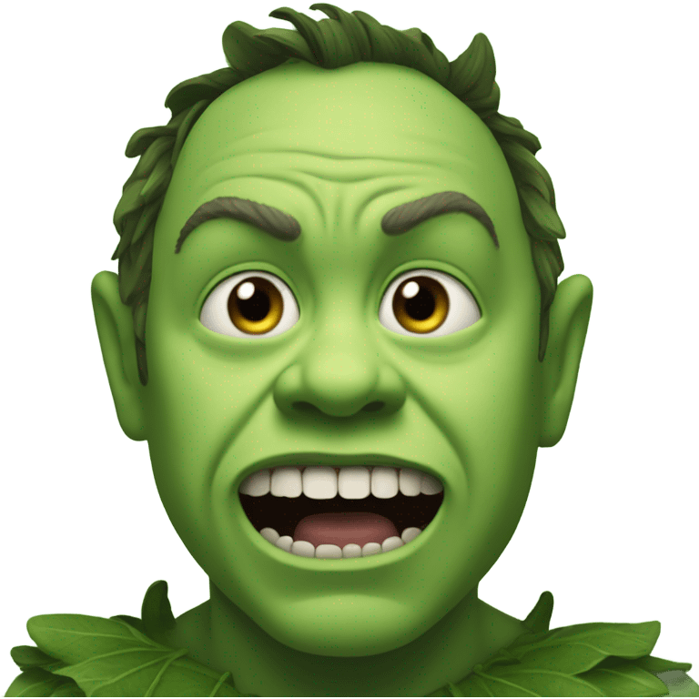 Warwick Davies as the green giant emoji