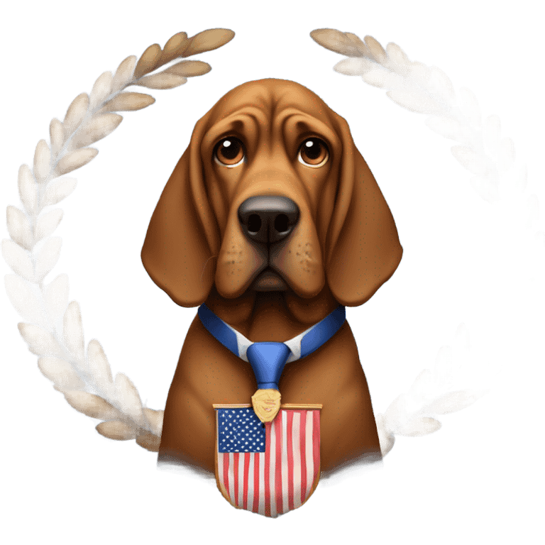 1 brown bloodhound dog as the president of the United 🇺🇸  emoji