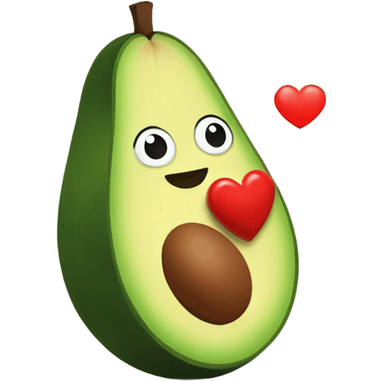 Avocado holding heart emoji