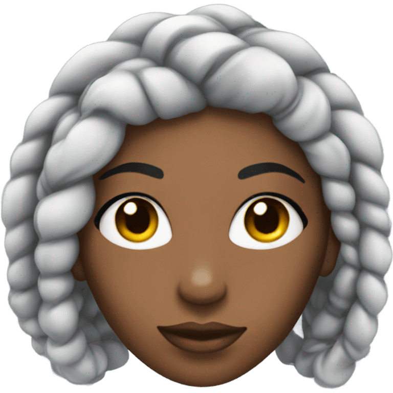 black woman with black braids and lashes emoji