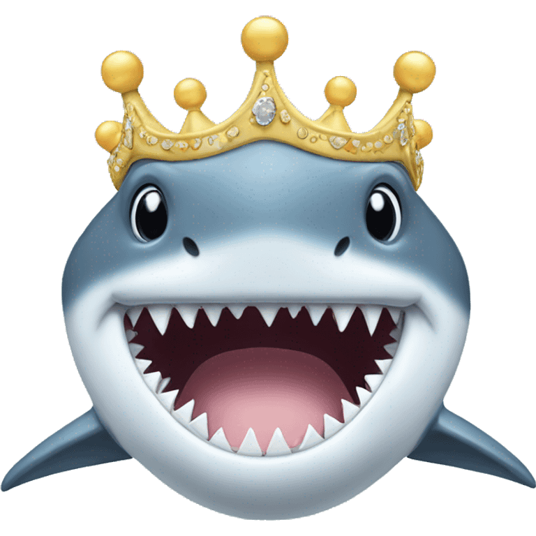 A shark wearing a tiara  emoji