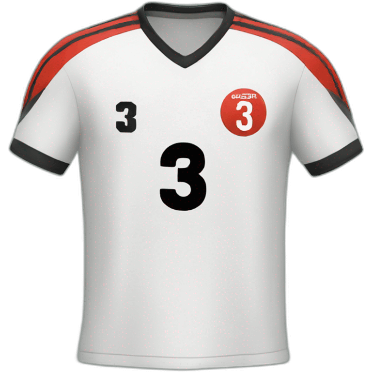 Soccer shirt with number 3 emoji