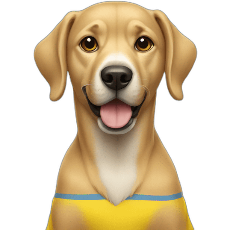 dog in Ukrainian T-shirt emoji