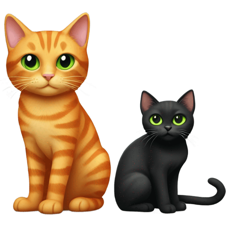 Black and orange cats emoji