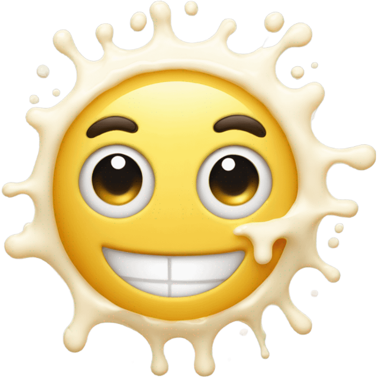 Happy face with milk emoji