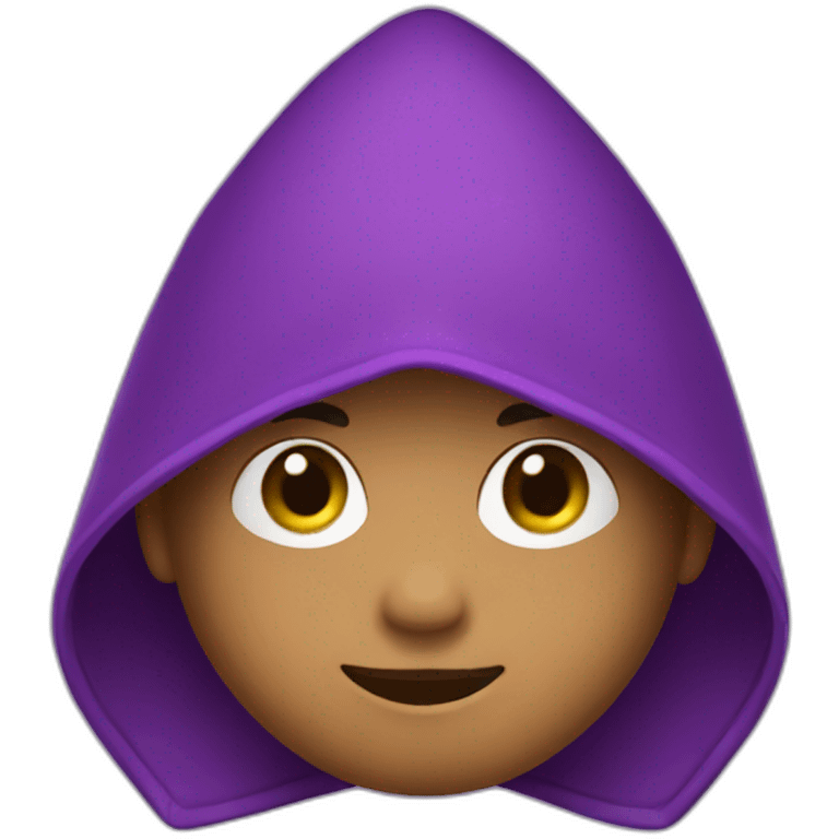 boy with a purple triangular hood style hat emoji